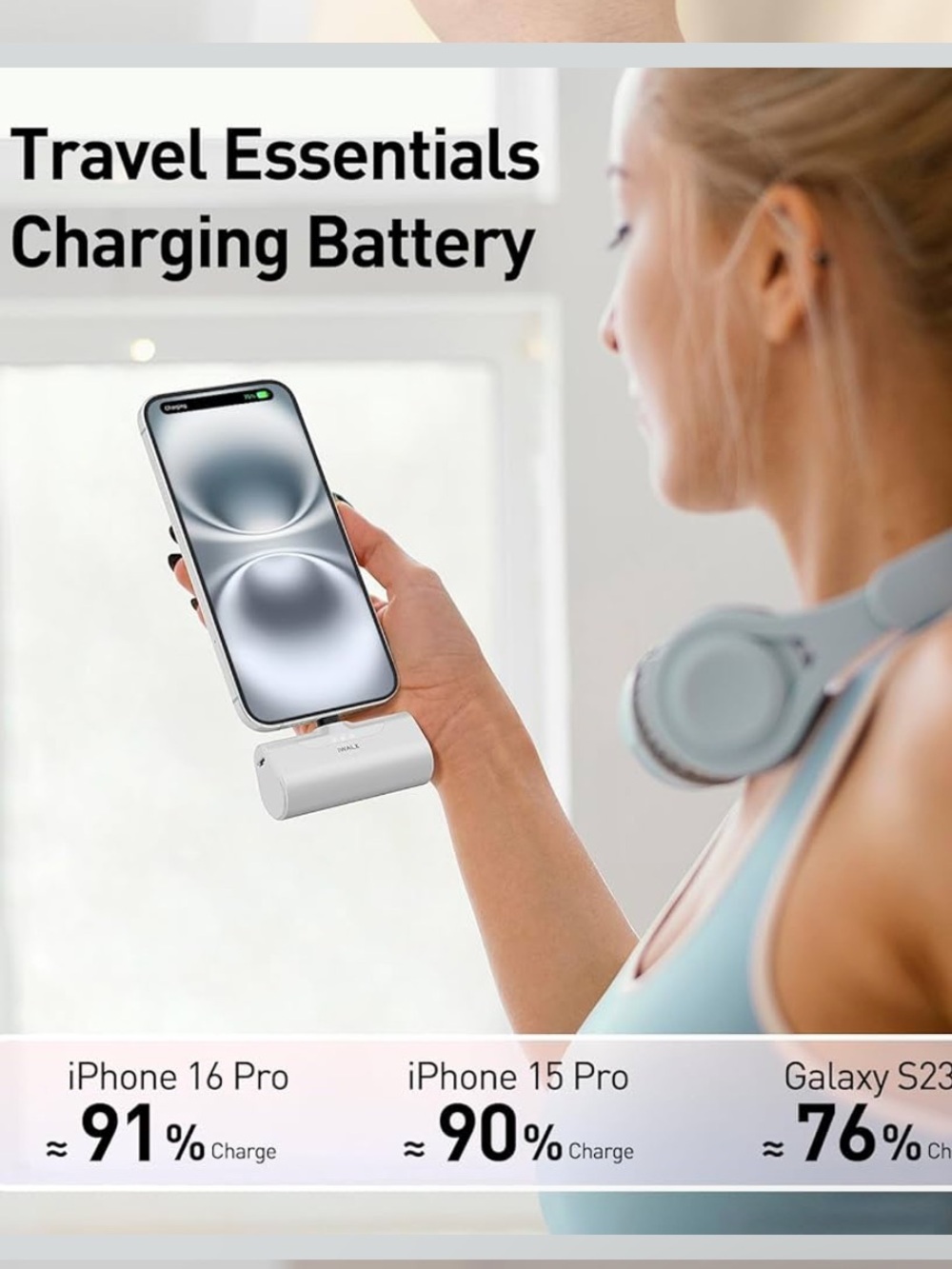 iWALK Charger iPhone 17/16/15 USB-C Power Bank 20W 4,500mAh Fast Charging - Picture 4 of 6